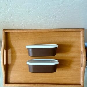 NEW Tupperware 2-Piece Snack/Storage Set w/Matching Spoons (2)